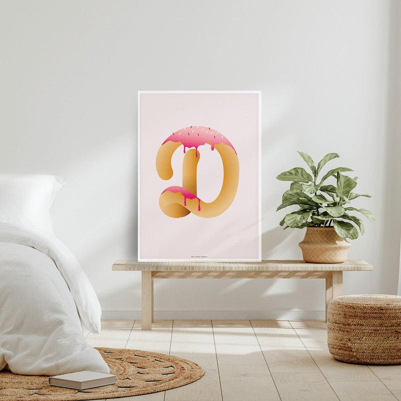 donut art print for kids present