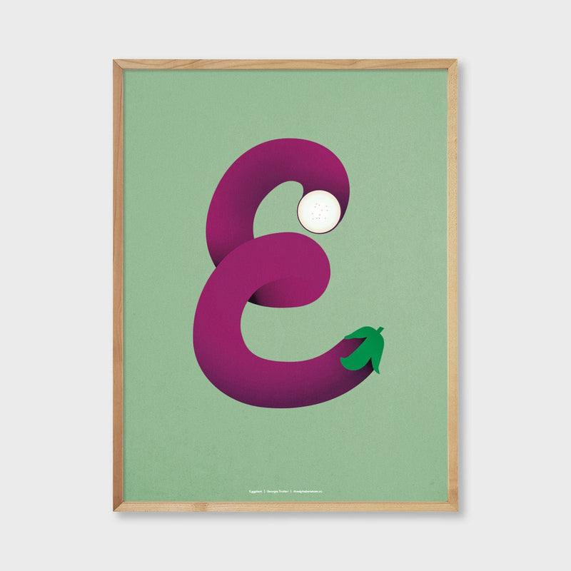  Extruded Food Collection Eggplant Art Poster Artist Georgia Trotter The alphabet store 