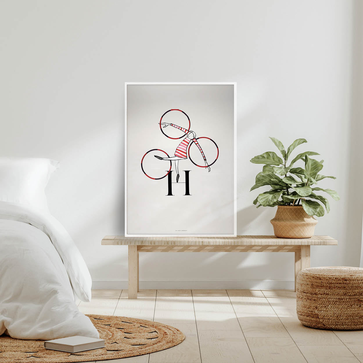  Circus Collection H is for Hoop modern bedroom art decor