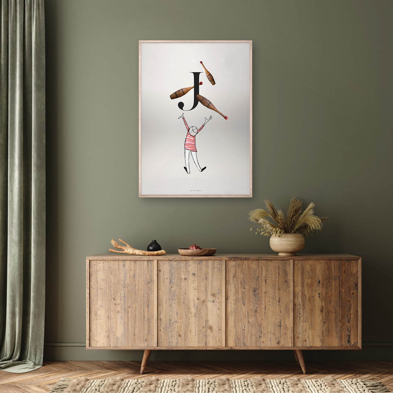  Circus Collection J is for Juggle modern scandi living room wall art inspo