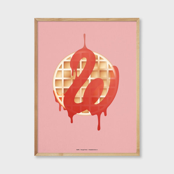 vector art waffles with sauce pop art Letter W