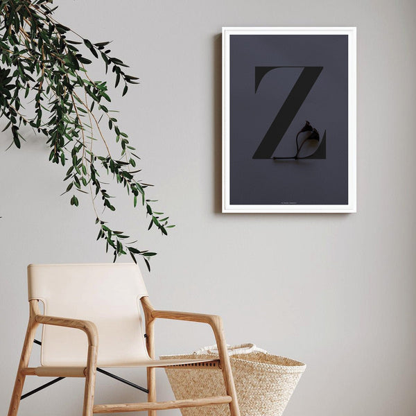midcentury modern letter Z artwork